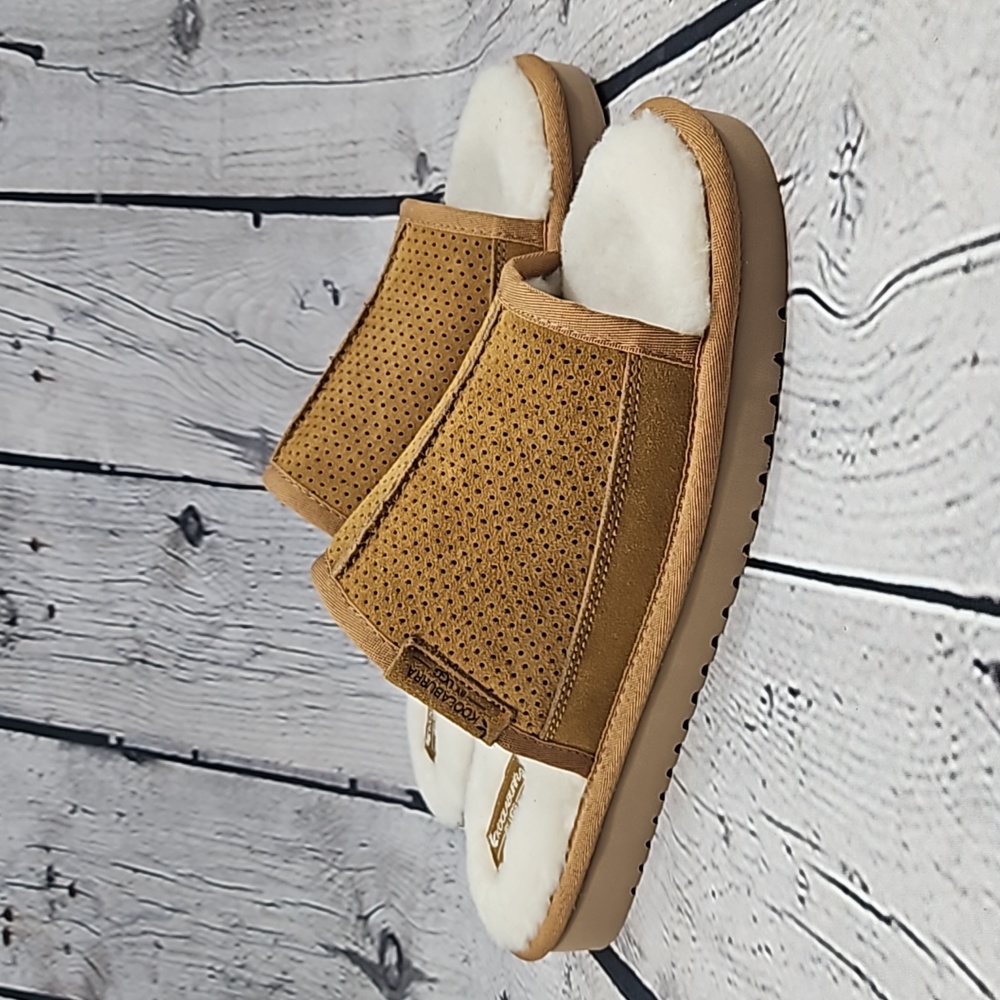 Koolaburra by UGG Dawsen  Men's Chestnut Suede Faux Fur Slippers Size 11 NWOT